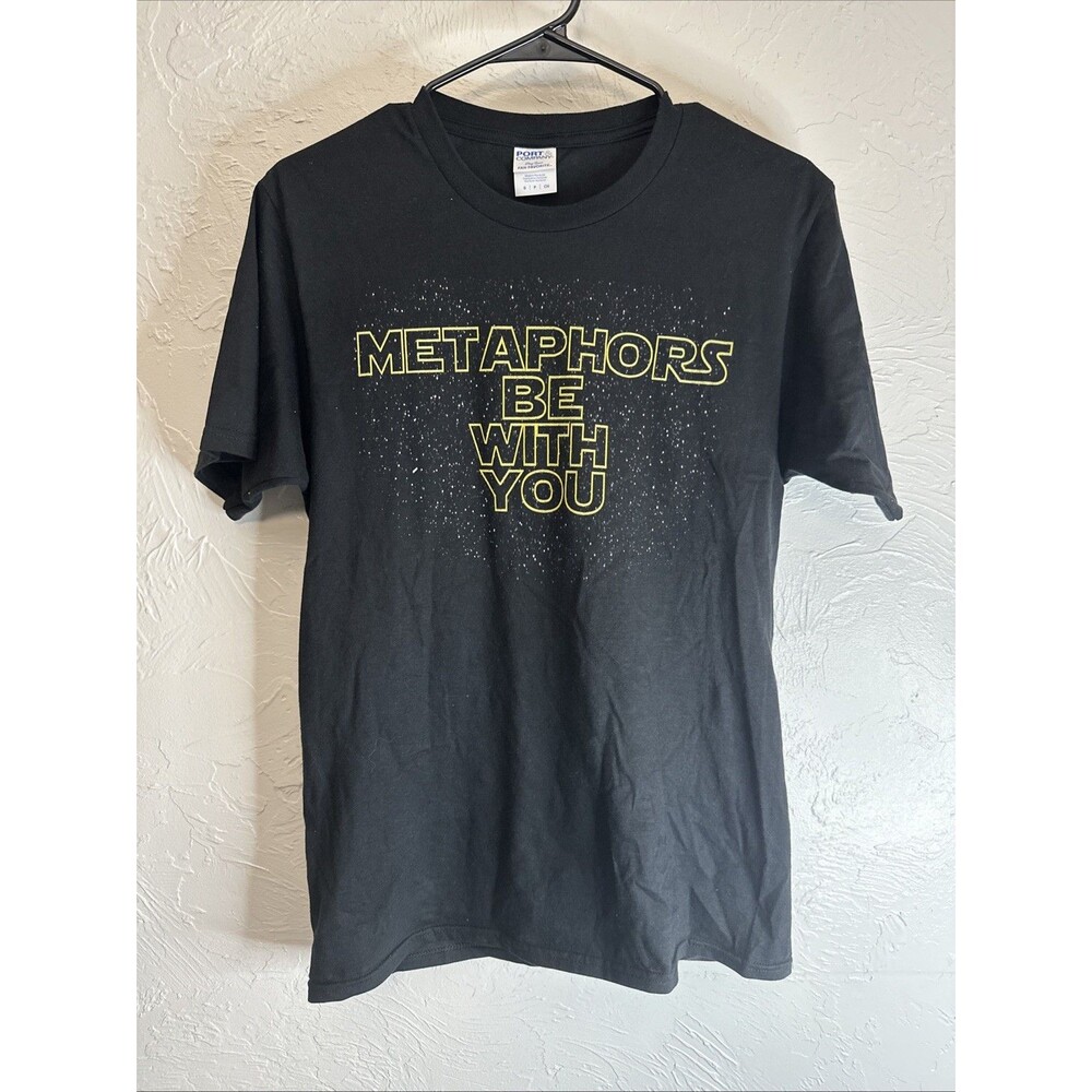 Graphic Tee Black Short Sleeve “Metaphors Be With You” Size Small